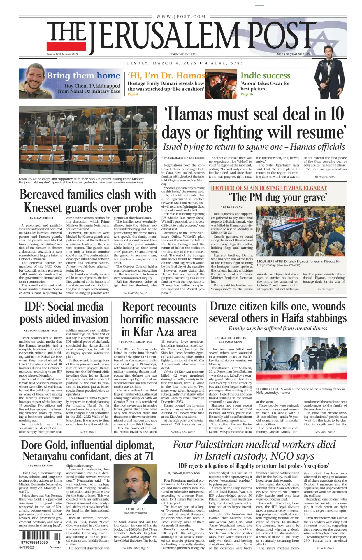 Prima-pagina-the jerusalem post-edizione-di-oggi-04-03-2025